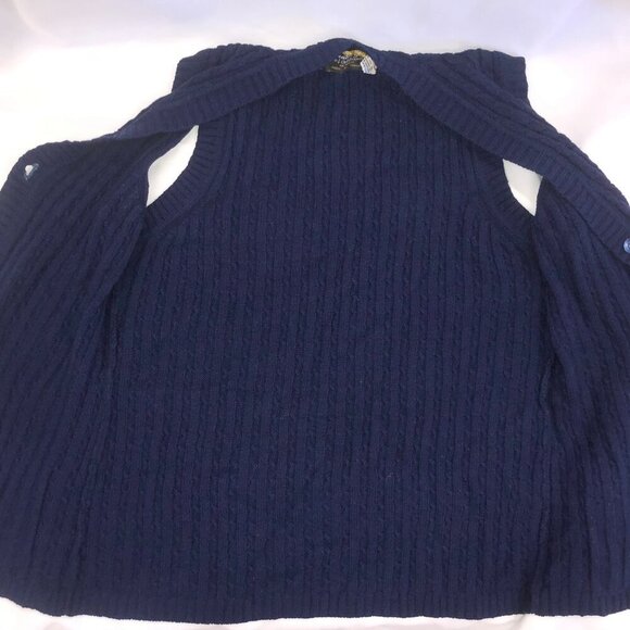 Vintage Sweater Girl of California Navy Blue Sweater Vest with Buttons & Pockers - Picture 3 of 6
